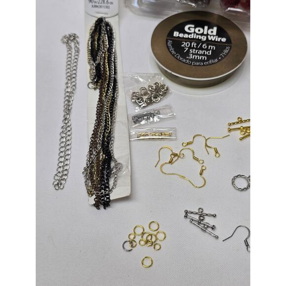 Jewelry Making Gift Set | Multi Color Beads Chain Ear Wire Bracelet & Necklace - Picture 7 of 8